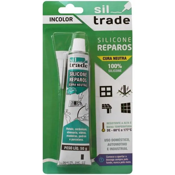 Silicone Pequenos Reparos Incolor 50 Gramas - 1560016 - SIL TRADE