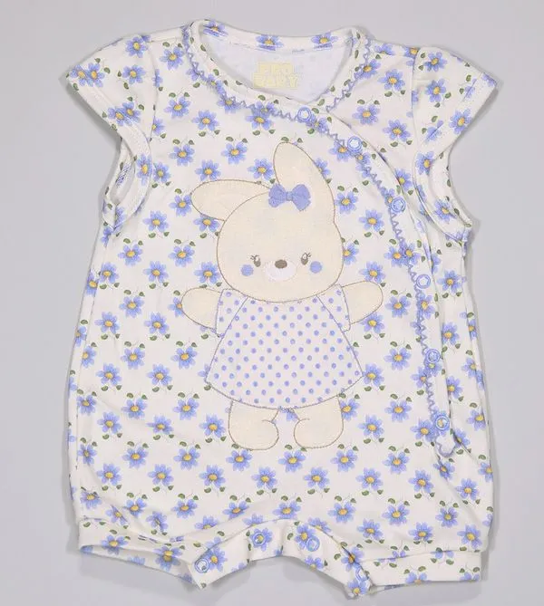 Macaquinho Florido Urso - 2130 De 3 a 12 meses Azul - GG