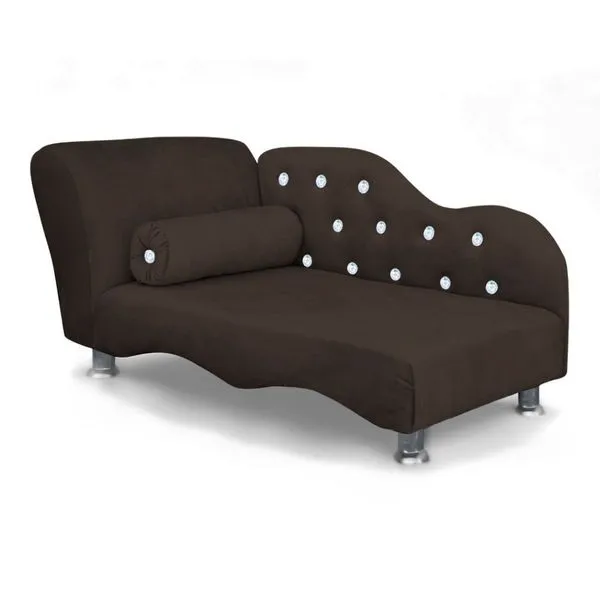 Caminha para Pet Tipo Mini Poltrona Divã Strass Loja Sheep para Cães e Gatos Veludo Marrom 1 Unidade Caminha Mini Poltrona Divã Strass Loja Sheep para Pet Pequeno em Veludo Marrom com Almofada