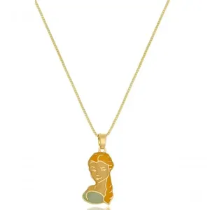 Colar Floratta Joias Elsa Frozen [F027] Banhado em Ouro 18k Dourado Personalizado Hipoalergênico Feminino Colar Floratta Joias Elsa Frozen [F027] Banhado em Ouro 18k Dourado Hipoalergênico Feminino
