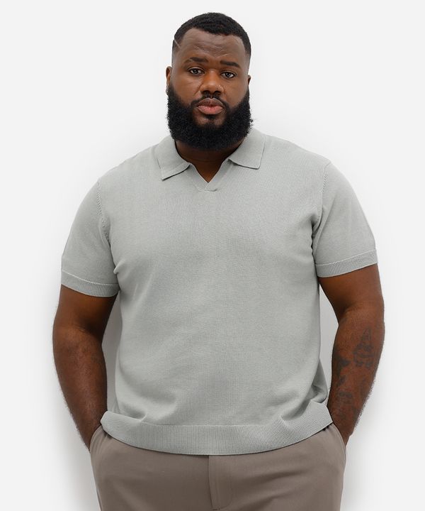 polo masculina de tricot plus size verde GG4