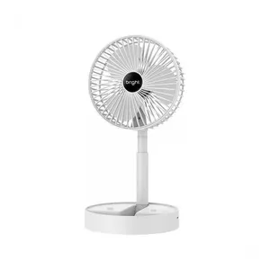 Ventilador Portátil Recarregável de Mesa Bright 3 Pás Branco com Apoio para Celular VN002 Ventilador Portátil Recarregável Bright 3 Pás Branco VN002 com Apoio para Celular