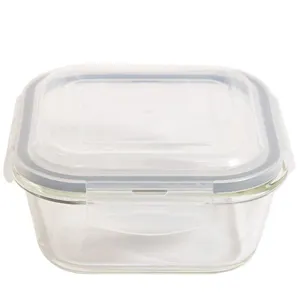 Pote de Vidro Quadrado 800ml Cazza com Tampa
