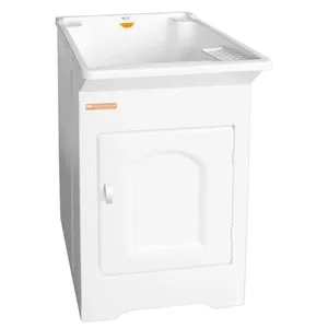 Tanque para Lavanderia Lavar Roupas Calçados Pequeno 22L Branco Com Gabinete Stilofibra Tanquinho