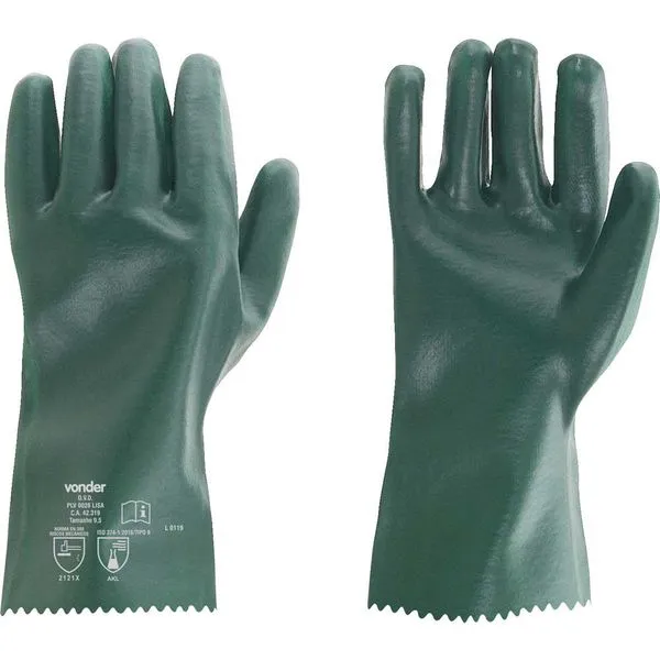 Luva de PVC com Forro 26cm Palma Lisa PLV0026 - VONDER