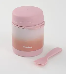 Pote Térmico Parede Dupla com Talher Rosa 300ml Twibex Rosa