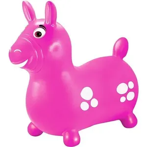 Cavalinho Infantil Inflável Vinil Atóxico Rosa 52x51cm Estimula Equilíbrio e Coordenação Motora Cavalinho Infantil Inflável Vinil Atóxico Rosa 52x51cm