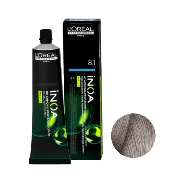 Coloração L'Oréal Professionnel Inoa 8.1 Louro Claro Acizentado 60g Coloração LOréal Professionnel Inoa 8.1 Louro Claro Acizentado 60ml