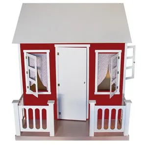 Casinha de Brinquedo com Cercado e Cortinas L12 para Crianças Vermelho-branco Gran Belo Casinha de Brinquedo com Cercado e Cortinas L12 Vermelho-branco Gran Belo