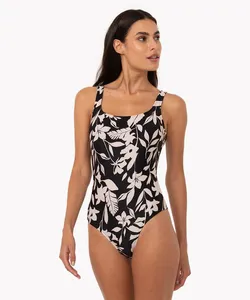 maio floral cavado com bojo proteção uv preto G