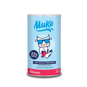 Whey Isolado e Hidrolisado Muke Morango 450g - Mais Mu