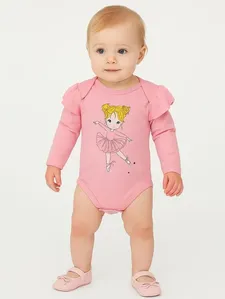 Body Com Babado Infantil Para Bebê - ROSA CLARO G