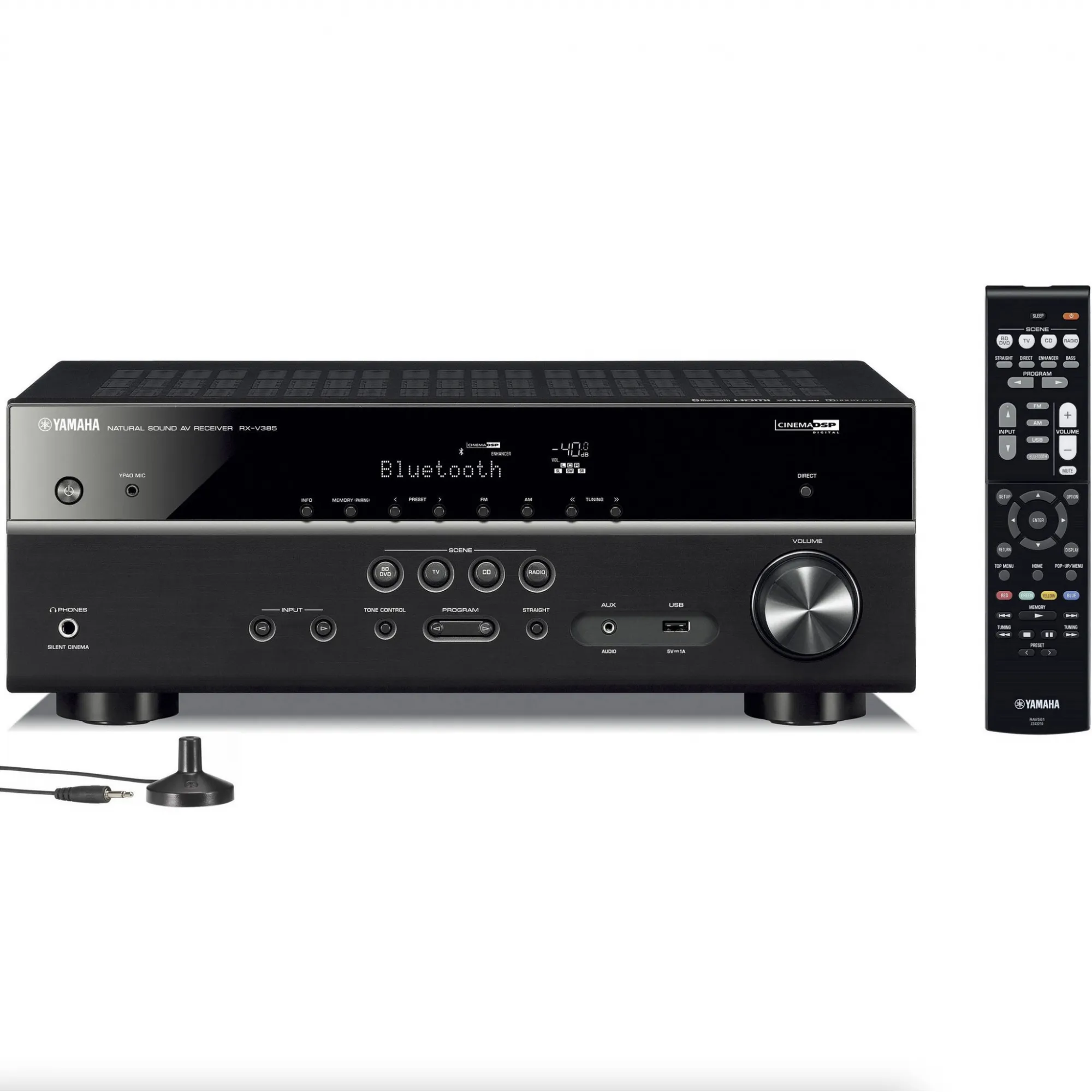 Yamaha RX-V385 Receiver 5.1ch Bluetooth YPAO 4K UltraHD 3D HDR10 - 120v