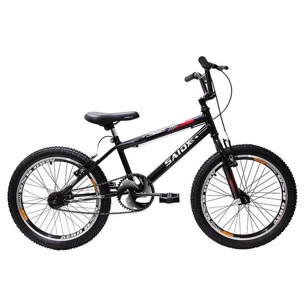Bicicleta Aro 20 Bike Bmx Cross Freestyle Infantil Saidx Preto