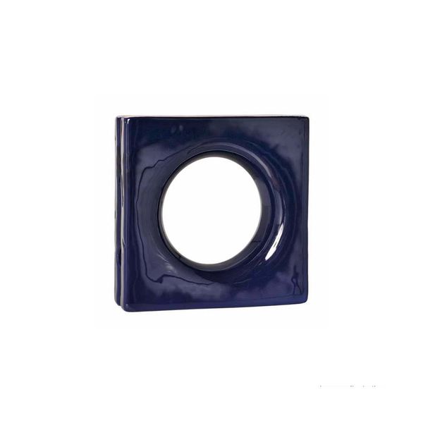 Cobogó Lua esmaltado azul cobalto Cerâmica Martins