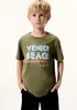 Camiseta Infantil Menino Manga Curta Com Estampa - Verde 008