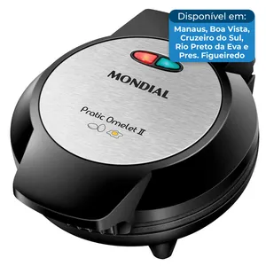 Omeleteira Elétrica Mondial 127V Pratic Preto Inox OM-04-BI