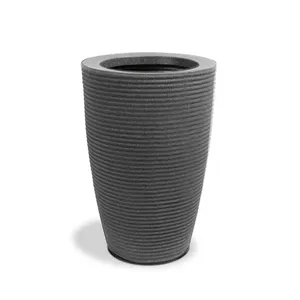 Vaso Cone Riscato Vasap 45cm Preto Mármore (MP)