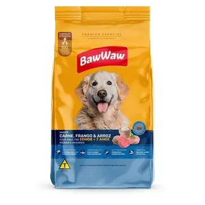 Ração Baw Waw Sênior Cão Adulto Sabor Carne, Frango e Arroz 5kg