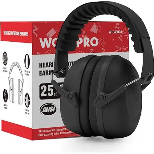 Abafador De Ouvido Infantil Workpro NR 25DB Preto A-BI