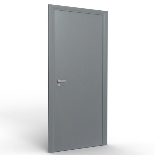 Kit Porta de Madeira 210x82 Direita Batente Regulável 11-19cm Laca Cinza Rocha