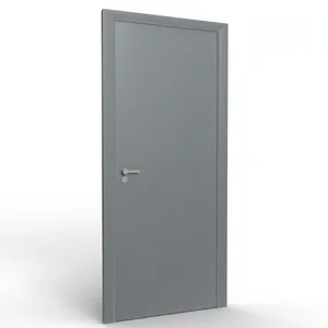 Kit Porta de Madeira 210x82 Direita Batente Regulável 11-19cm Laca Cinza Rocha