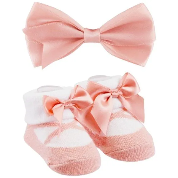 Kit Meia Bebê Pimpolho 2 Peças Rn Rose (MP)