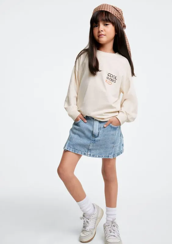 Shorts Saia Jeans Infantil Estonado - Azul 006
