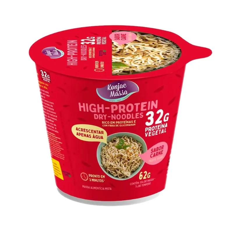 Macarrão Instantâneo De Konjac 32g Proteína Cup Dry-Noodles Sabor Carne - Massa MF 69g