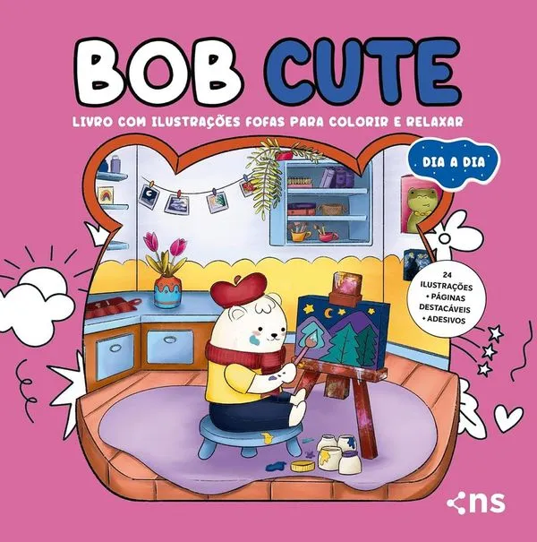 Bob Cute 2 - Livro Com 24 Ilustrações Fofas Para Colorir E Relaxar