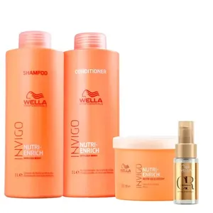 Kit Wella Shampoo + Condicionador + Máscara + Óleo Invigo Nutri Enrich