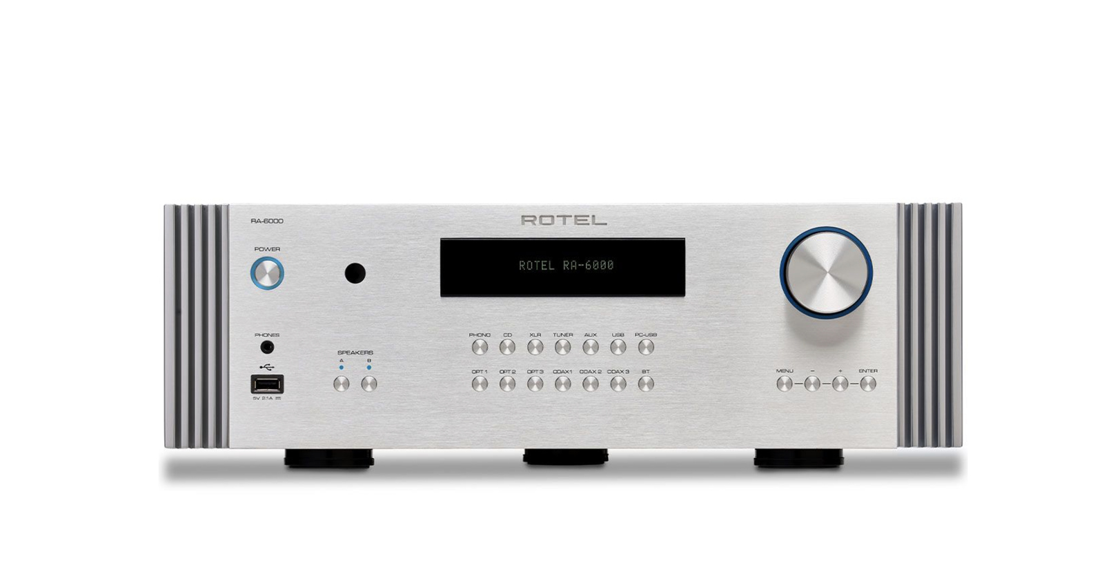 Amplificador Integrado Rotel RA6000 Silver 220V com 350W RMS, Bluetooth e DAC Premium