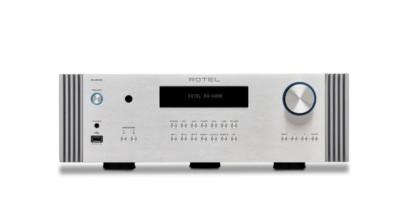 Amplificador Integrado Rotel RA6000 Silver 220V com 350W RMS, Bluetooth e DAC Premium
