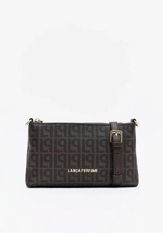Bolsa Crossbody Monograma E Enfeite Marrom U