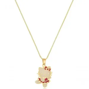 Colar Floratta Joias Hello Kitty [F027] Banhado em Ouro 18k Personalizado Hipoalergênico Níquel Free Feminino Colar Floratta Joias Hello Kitty [F027] Banhado em Ouro 18k Personalizado Hipoalergênico Feminino