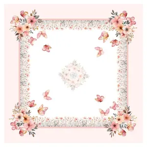 Guardanapo 100% Poliéster Estampa Borboletas Rosa 45x45cm GNP5972 - Nsw