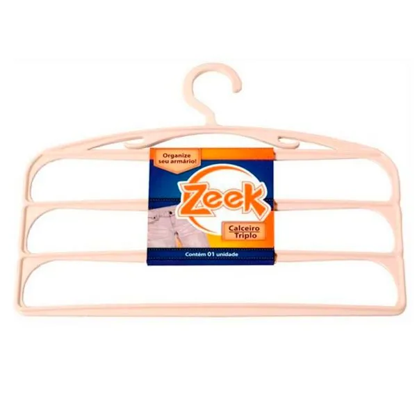 Cabide Calceiro Triplo Plástico Branco Ref.C03726 Zeek