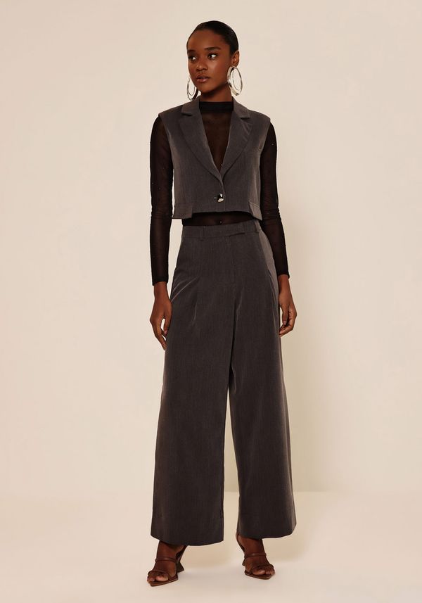 Colete Com Lapelas Em Tecido De Alfaiataria PRETO P