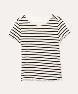 blusa de algodão infantil listrada off white 6