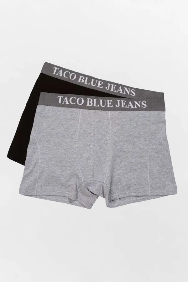 Kit De Cueca Boxer Taco Blue Jeans Preto/Cinza PRETO/CINZA/GG