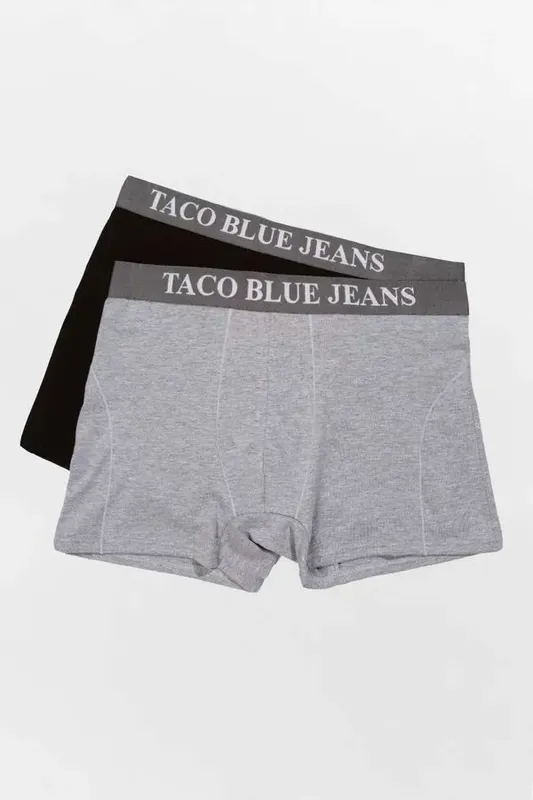 Kit De Cueca Boxer Taco Blue Jeans Preto/Cinza PRETO/CINZA/M
