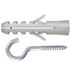 Cartela de Buchas S 8x40mm com Aba e Ganchos com 4 Unidades - 600123 - FISCHER