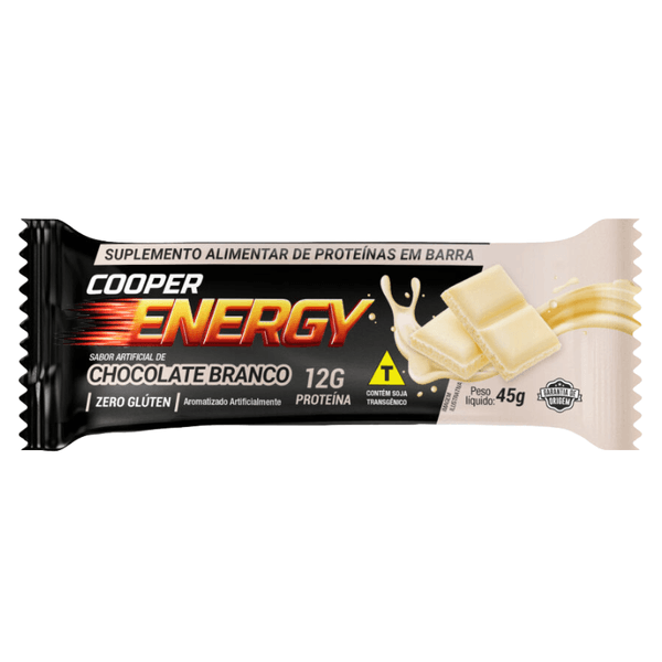 Barra de Proteína Cooper Energy Sabor Chocolate Branco 45g