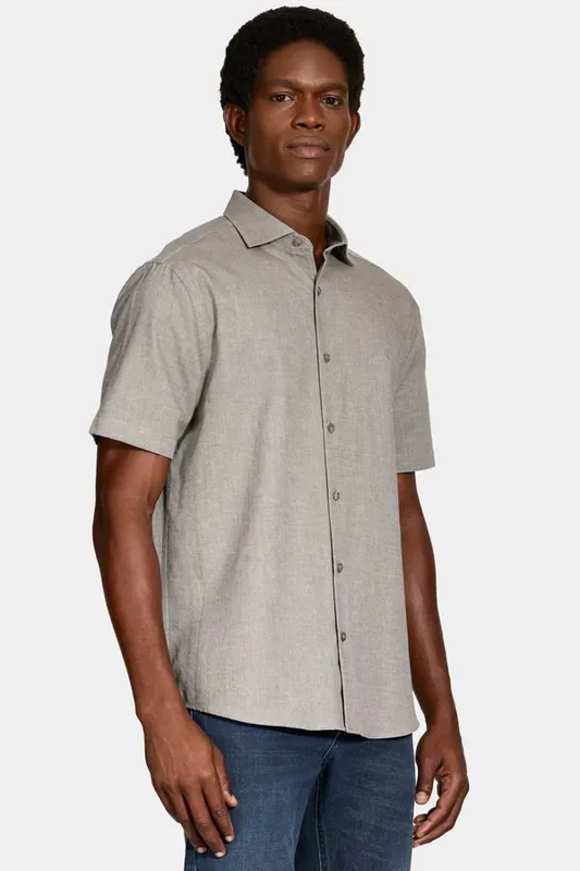 Camisa Manga Curta Regular Nature Line Army Green - M