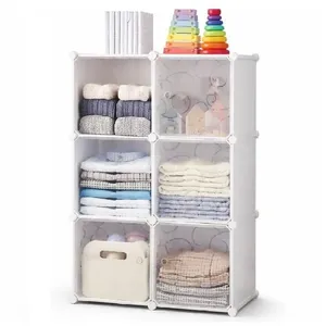 Armário Modular Multiuso 6 Portas Com Estante E Organizador De Brinquedos