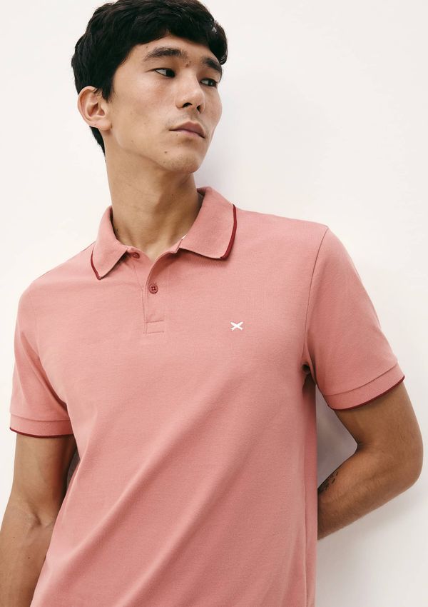 Camisa Polo Básica Masculina Super Cotton Com Bordado - Rosa XXG