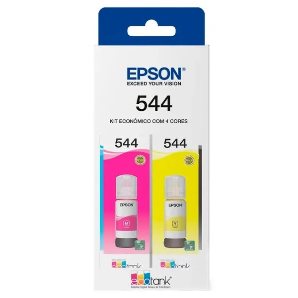 Kit Garrafa de Tinta Epson 4 Cores T544 T544520-BR (PRE/AMA/CIA/MAG)