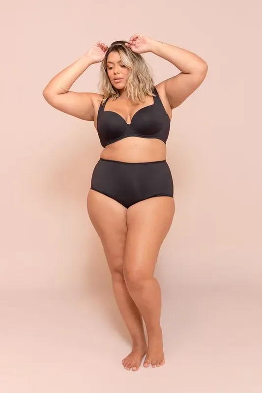 Calcinha Hot Pants Alta Compressão Plus Size Preto-48