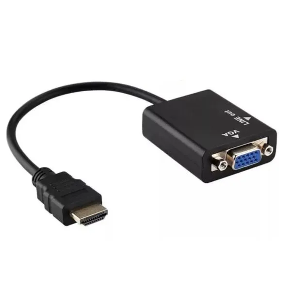 Conversor Adaptador de Vídeo Hdmi Macho para Vga Fêmea KAP-V079 Preto Kapbom Conversor Adaptador de Vídeo Hdmi para Vga Fêmea KAP-V079 Preto Kapbom