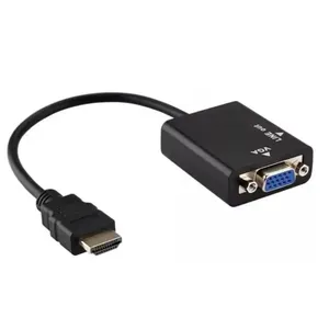 Conversor Adaptador de Vídeo Hdmi Macho para Vga Fêmea KAP-V079 Preto Kapbom Conversor Adaptador de Vídeo Hdmi para Vga Fêmea KAP-V079 Preto Kapbom